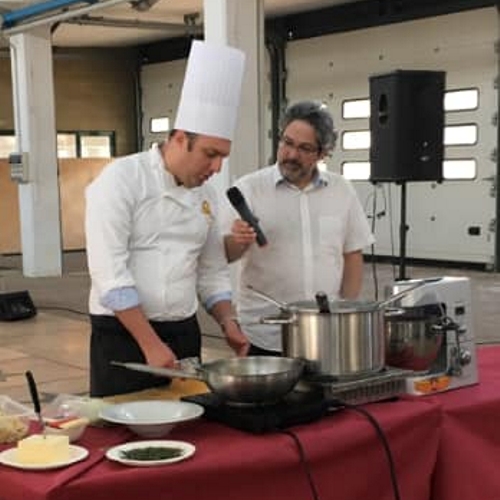 As interviewer at a culinary festival in Turin, Italy